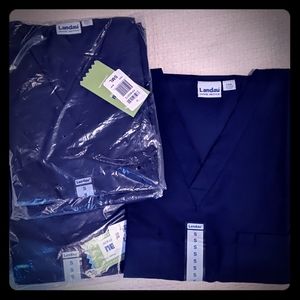 3 sets new unisex Landau scrubs small, navy blue